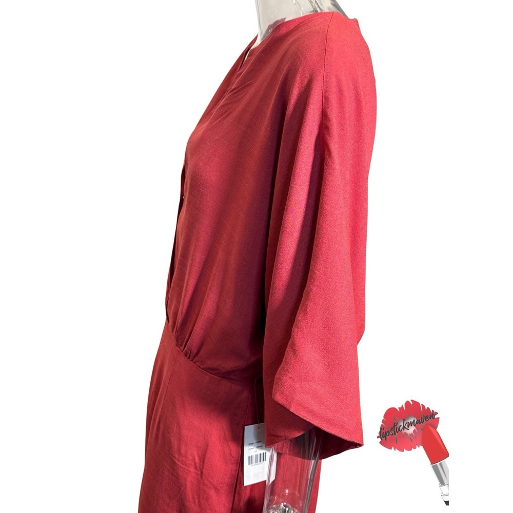 Alexia Admor Jumpsuit Women 12 Burnt Orange D3848 Flutter Sleeves NWT - Picture 4 of 16